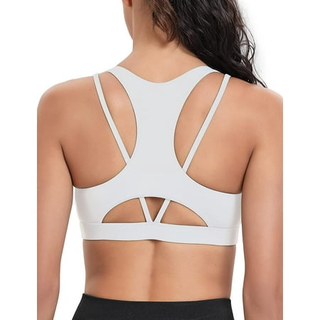 

QWZNDZGR One Shoulder Sports Bra Removable Padded Yoga Top Post-Surgery Wirefree Sexy Cute Medium Support