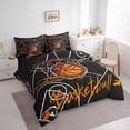 thumbnail image 3 of Manfei Basket Player Bedding Sets Twin Size,Sport Sports Comforter Sets with Sheets,Balck Orange Bed in a Bag Twin Size For Boy,Microfiber Room Decor Reversible,7-Piece, 3 of 7