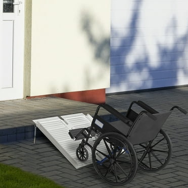 HOMCOM Portable Wheelchair Ramp for Home, Threshold Handicap Ramp