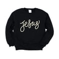 thumbnail image 7 of Jesus Sweatshirt for Women - Pearl Script Christian Faith Crewneck Pullover Black Sweatshirt Adult Small, 7 of 7