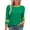 Green, variant on Womens 3/4 Sleeve Fashion Crewneck Tops Patchwork Blouse Casual Loose Comfy Shirt White M