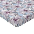 thumbnail image 4 of Ambesonne Hibiscus Fitted Sheet, Art of Japan Vibe Flowers, Queen Size, Pale Blue Pale Lavender, 4 of 5