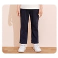 thumbnail image 3 of CPNG Boys Pure Cotton Dress Pants Straight Pants High Waist School Uniform Pants Classic Elastic High Waist Uniform Pants(Navy,7-8 Years), 3 of 5