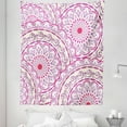 thumbnail image 1 of Mandala Tapestry, Design Floral Leaf Like Circled Pattern Dots Print, Fabric Wall Hanging Decor for Bedroom Living Room Dorm, 5 Sizes, Hot Pink Magenta, by Ambesonne, 1 of 1