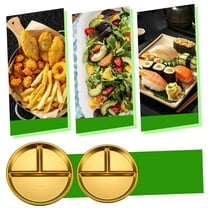 Yzans 304 Stainless Steel Dinner Plate,7.9 Inch Partitioned,Rust Resistant Compartment Tray,Dishwasher Safe for Home Meals