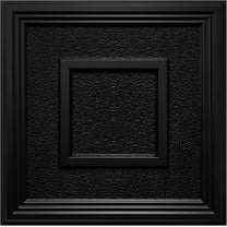 Drop Ceiling Tile 2ft x 2ft, Ceiling Panel High-Grade PVC Coverings 24 x 24in Textured Popcorn Black- 12 Pack Cover 48 Sq. Ft