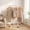 White, variant on Clothes Rack, Rolling Round Garment Rack with 4 Universal Wheels and Shelf, Floor-Standing Clothes Hanging Rack for Bedroom, White
