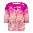 thumbnail image 4 of Fiudx Tops para Mujer Top de Camiseta con Cuello Redondo y Manga Farol Plisada con Lazo para Mujer, 4 of 4