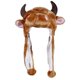 thumbnail image 2 of Adult Kids Winter Cute Plush Animal Character Beanie Hat With Pom Pom Ends Long Straps Funny Stuffed Toy Earflap Cap Cosplay, 2 of 2