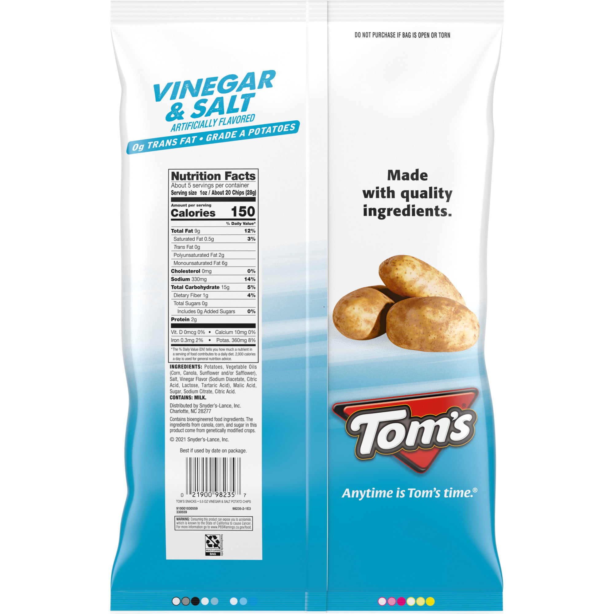 Tom's Chips, and 5.5 oz Snack - Walmart.com