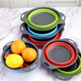 thumbnail image 5 of Collapsible Colander Set, Round Silicone Kitchen Strainer Diameter Sizes29.5*22.5*2.5cm and30*24*2.5cm Perfect for Draining Pasta Vegetable fruit 2 PCS, 5 of 5