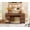 Brown, variant on Farmhouse Nightstand with Glass Doors, Mid-Century Modern Wooden Closet Storage Organizer for Bedroom & Living Room, Rustic White