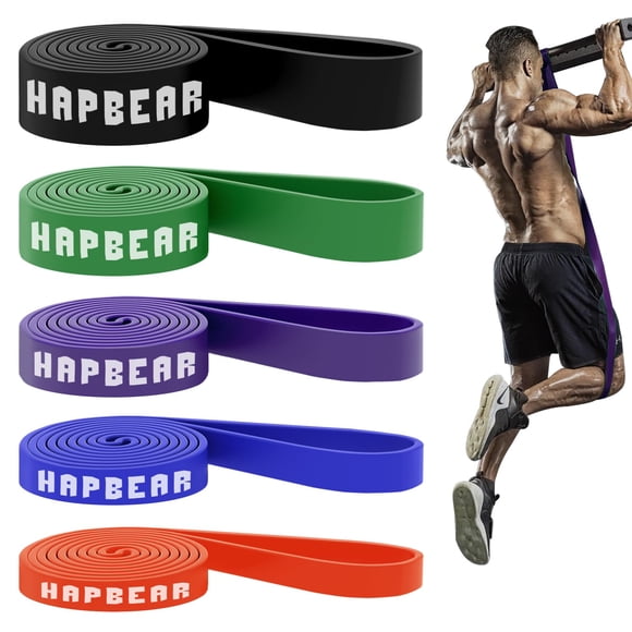 Bandas de Asistencia para Dominadas HAPBEAR AB07-PL Juego de 5 Niveles de Resistencia 30 a 250 LBS