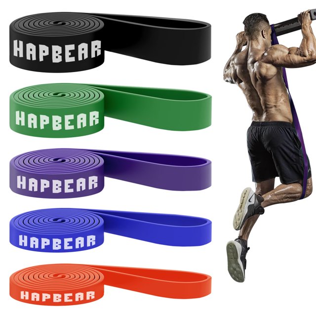 Bandas de Asistencia para Dominadas HAPBEAR AB07-PL Juego de 5 Niveles de Resistencia 30 a 250 LBS