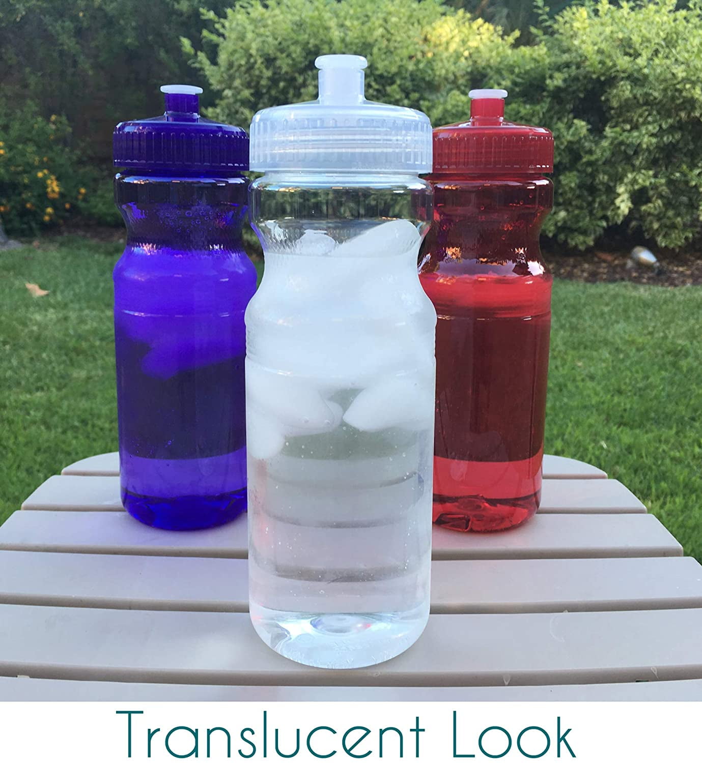 Water Bottles with Flip-Top Lids, 24 oz.Translucent Plastic Water Bottles  $7.87