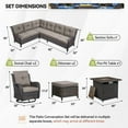 thumbnail image 3 of Bellefurn Patio Furniture Set with Fire Pit,9-Piece Outdoor Conversation Set with Patio Swivel Chairs Sectional Sofa and 2 Ottomans Side Table for Balcony, Porch, Garden, 3 of 11