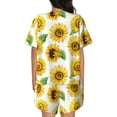 thumbnail image 4 of Womens Pajama Sets With Pocket, Sunflowers cute white Lounge Sets Short Sleeve Sleepwear PJ Sets for Women, 4 of 6