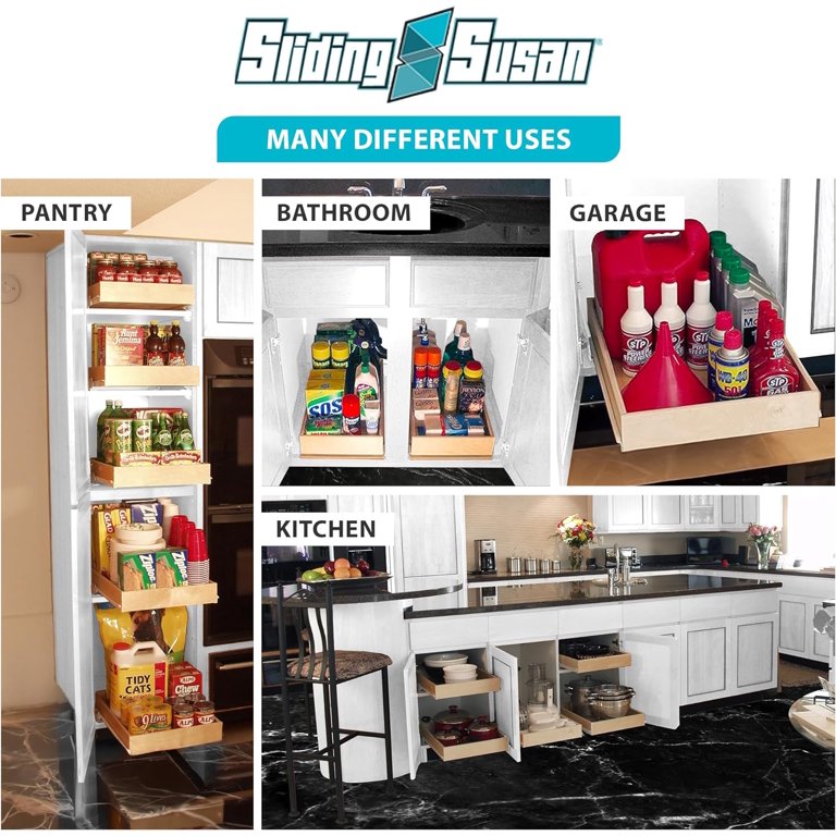 Ovicar Pull Out Cabinet Organizer Solid Wood Pull-Out Drawer Organizer ...