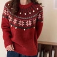 thumbnail image 3 of Zhanying Christmas Chandail de Noël en Molleton Doublé Rouge Chandail de Fête Laid pour Femme Col Rond Rouge Sweater, 3 of 5