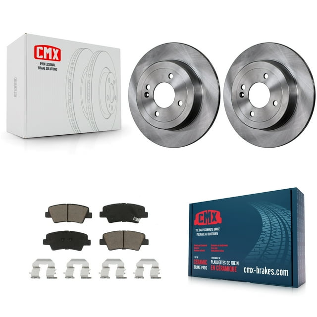 CMX Rear Disc Brake Rotors and Ceramic Pads Kit for Car 2011 Hyundai Accent K8C-101707