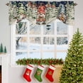 thumbnail image 3 of Merry Christmas Tie Up Valances Curtain, Funny Red Blue Yellow Gnome Snow Tree Adjustable Rod Pocket Short Window Treatment Tie Up Curtains Valances for Kitchen Living Room Bathroom 42x18 Inches, 3 of 9