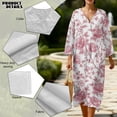 thumbnail image 5 of DISNIMO Floral Printed Linen-Like Maxi Dresses for Women Casual 3/4 Sleeve Midi Dress V Neck Loose Dresses Lightweight Long Dresses, M, 5 of 6