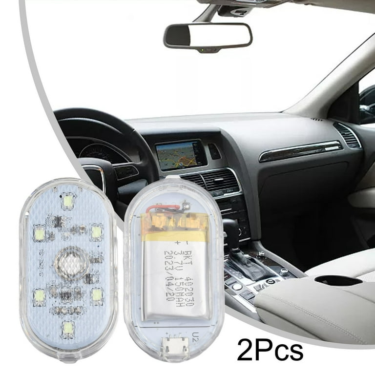 2Pc Rechargeable Usb Car Led Touch Light,Interior Multicoloured