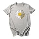 thumbnail image 1 of Gibobby Playera Termica Para Mujer Camiseta de moda multicolor Cuello de mujer Blusa de mujer floral informal redonda（Gris， M), 1 of 3