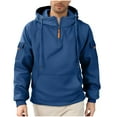 thumbnail image 4 of cocolona Mens Half Zip Hoodies Long Sleeve Drawstring Hooded Sweatshirts Quarter Zip Pullover Hoodie with Multi Pockets, 4 of 7