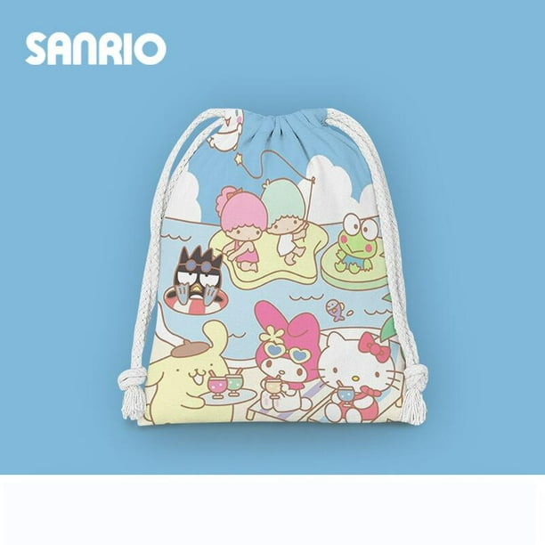 Bolsa de cosméticos Kawaii Sanrioed Hello Kitty, bolsa de almacenamiento portátil con cordón, dibujos animados, Melody Kuromi Cinnamoroll, regalo para amigo, nuevo