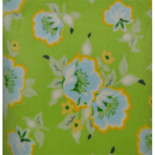 Lime Green Floral Fleece, Fabric Sold By the Yard