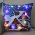 thumbnail image 1 of Luces LED intermitentes Feliz Navidad funda de almohada para el hogar funda de cojín para fiesta de Nochevieja funda de almohada navideña brillante XJ151, 1 of 3