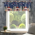 thumbnail image 4 of Blue Christmas Farmhouse Short Window Curtain Valances, Winter Gnomes Poinsettia Pine Tree Branches Rod Pocket Kitchen Valances for Living Room Bedroom Bathroom Cafe 42" x 18", 4 of 8