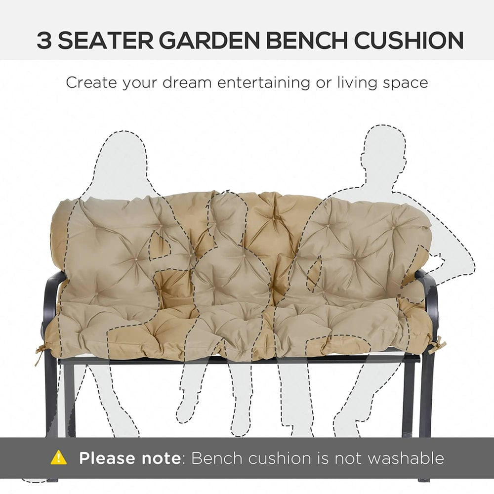 Spaco 59" x 38" Tufted Bench Cushion, Outdoor Furniture, 3-Seater Replacement for Swing Chairr, Patio Sofa/Couch, Khaki