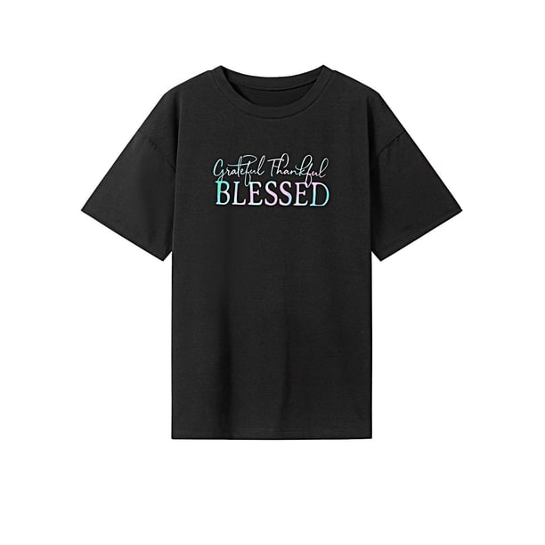 Camiseta para mujer, disfraz de recuerdo de verano, camiseta básica suave para ir de compras y vacaciones Negro