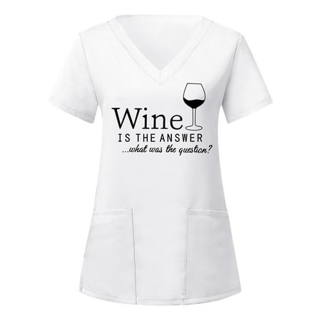 

Women Scrubs Tops Short Sleeve V Neck T Shirt Soft And Comfortable Everyday Tee Nurse Workwear