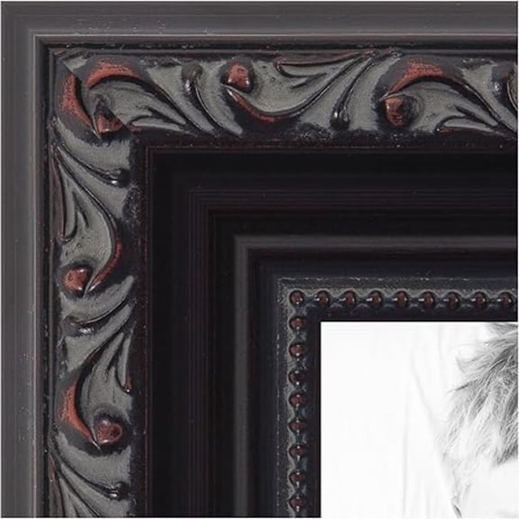 8x10 inch Black with Beads Wood Picture Frame,