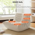 thumbnail image 5 of GGUG Armless Bean Bag lounge Chair ,Comfy for Reading Game Meditating, Microfiber Leather White, 5 of 11