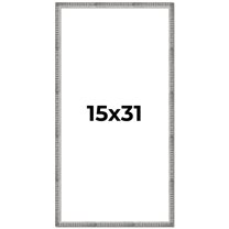 15x31 Frame Silver Grey Distressed Solid Wood Picture Frame | 0.75 Inch Moulding Width | Interior