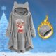 thumbnail image 2 of Top de abrigo de felpa con capucha y manga larga con botones de felpa y orejas de gato con estampado informal para mujer Pompotops gfhjh24392, 2 of 4