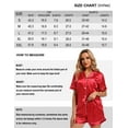thumbnail image 6 of Finvizo Womens Silk Satin Pajamas Set Soft Short Sleeve Two-piece Pjs, Red M, 6 of 6