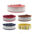 thumbnail image 2 of CL202DSuede Leather Shining Durable Rhinestone Decoration Comfortable No Pull Outdoor All Size Pet Dog Collar (pink,S), 2 of 6