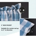 thumbnail image 3 of LUCKUP Farmhouse Kitchen Curtains Buffalo Plaid - Tiers Curtains for Windows Light Filtering Rod Pocket Thermal Insulated or Home Bedroom Cafe Decor Window Treatments, 27” W x 36” H-2 Pcs, Blue, 3 of 7