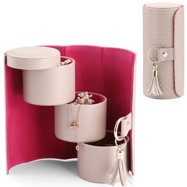 Vlando Viaggio Caja pequeña para joyería, accesorios esenciales de viaje para mujeres, regalos para viajeros, parejas, mamás, amigas, dama de honor