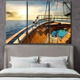 thumbnail image 2 of TISHIRON 3PCS Framed Sailing Boat Canvas Wall Art Set,36"x24" Wooden Sailboat Canvas Art Decor, 2 of 7