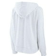 thumbnail image 3 of Women's Fanatics Branded  White West Virginia Mountaineers Striped Notch Neck Pullover Hoodie, 3 of 3