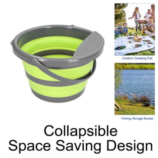 Collapsible Bucket with Handle 5L Plastic Round Water Tub Portable