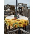 thumbnail image 2 of Outdoor Tablecloths with Umbrella Hole & Zipper, Yellow Sunflowers Round Tablecloths 60 Inch, Summer Floral Elegant Pastoral Botanical Waterproof Table Cloth, Patio/Pool/Picnic Table Covers, 2 of 8