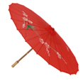 thumbnail image 2 of Modèle de Fleur de Prunier Bambou Rouge 31,5" Dia Parasol Oriental, 2 of 8