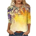 thumbnail image 4 of Vetsdori Juniors 3/4 Sleeve Tops Pullover Summer Graphic Tunic,Dressy Crew Neck Blouses for Womens Trendy, 4 of 6